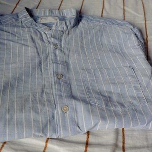 2 for $25 - YOUR NEIGHBORS SIZE M MENS BLUE STRIPED COTTON BUTTON DOWN